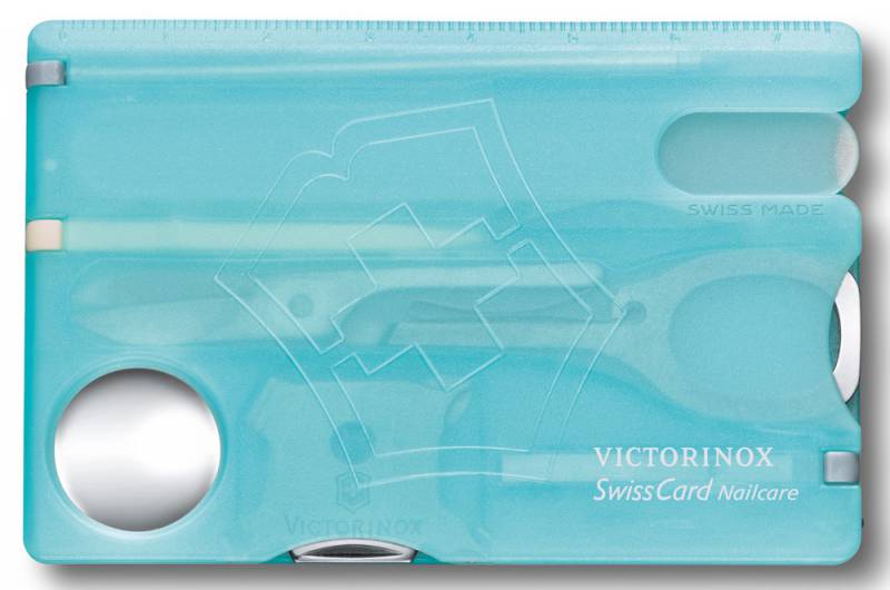 Мультитул карточка 13 в 1, бирюзовый, VICTORINOX SwissCard Nailcare (0.7240.T21)