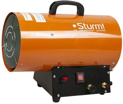 

Тепловая пушка газовая 120 м² 10 кВт, 200 м³/час, 220/230 В, STURM! GH91101 (GH91101), Черный/оранжевый, GH91101