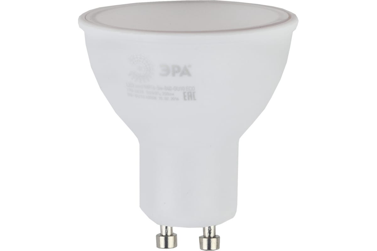 

Лампа светодиодная GU10, MR16, 5 Вт, 400лм, 4000K/нейтральный, 80 Ra, Эра RED LINE LED MR16-5W-840-GU10 R (Б0050689), MR16-5W-840-GU10 R