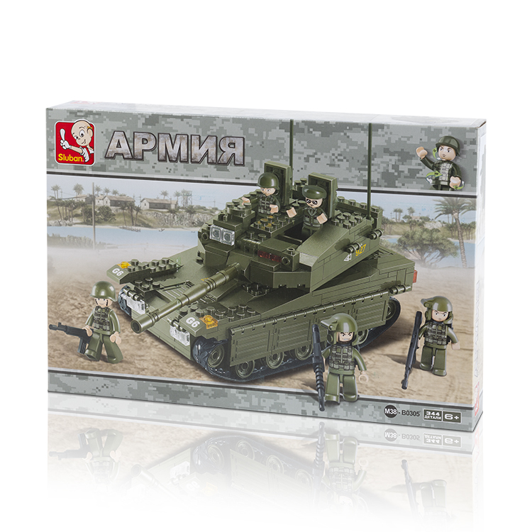 

Конструктор SLUBAN "Армия: Танк с солдатами", деталей: 344 (M38-B0305), "Армия: Танк с солдатами"