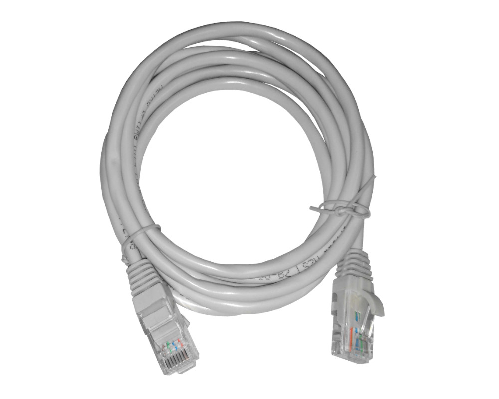 Патч-корд UTP кат.5e, 2 м, RJ45-RJ45, серый, LSZH, Netko (N.BC.UTP.5e-2.0m-2-lszh) - фото 1