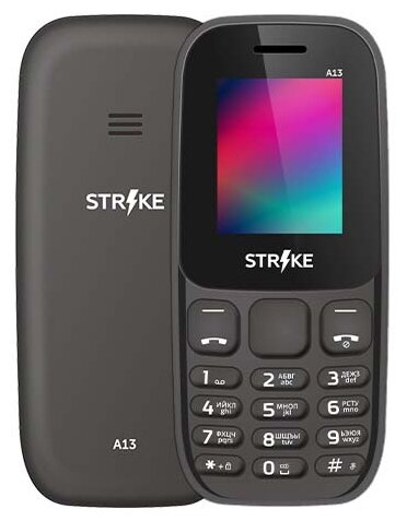 

Мобильный телефон Strike A13, 1.77" 160x128 TFT, 32Mb RAM, 32Mb, BT, 2-Sim, 600 мА·ч, micro-USB, черный, A13