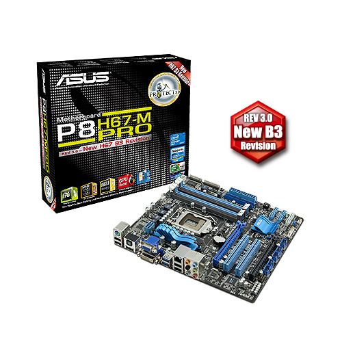 Материнская плата ASUS P8H67, Socket1155, Intel H67, ATX