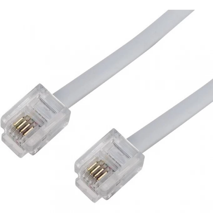 

Патч-корд удлинитель телефонный, 5 м, RJ11-RJ11, белый, CU, плоский, REXANT (18-3051)