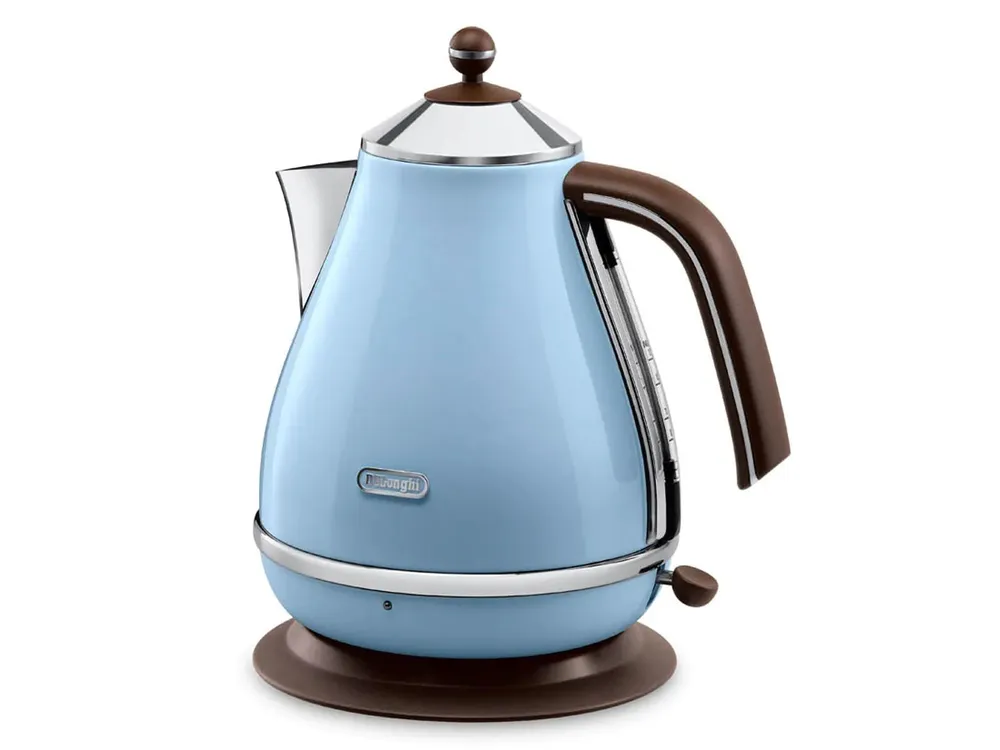 

Чайник Delonghi Icona Capitals KBOV2001.AZ 1.7л. 2 кВт, нержавеющая сталь/пластик, голубой (KBOV2001.AZ), KBOV2001.AZ