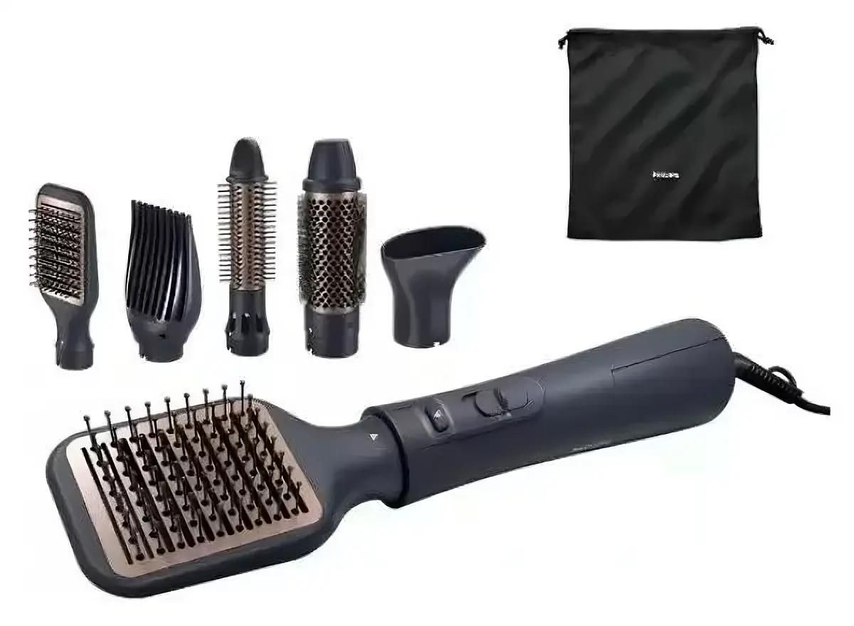 

Фен-щетка Philips BHA530/00 1 кВт, режимов: 3, насадок: 5, черный, BHA530/00