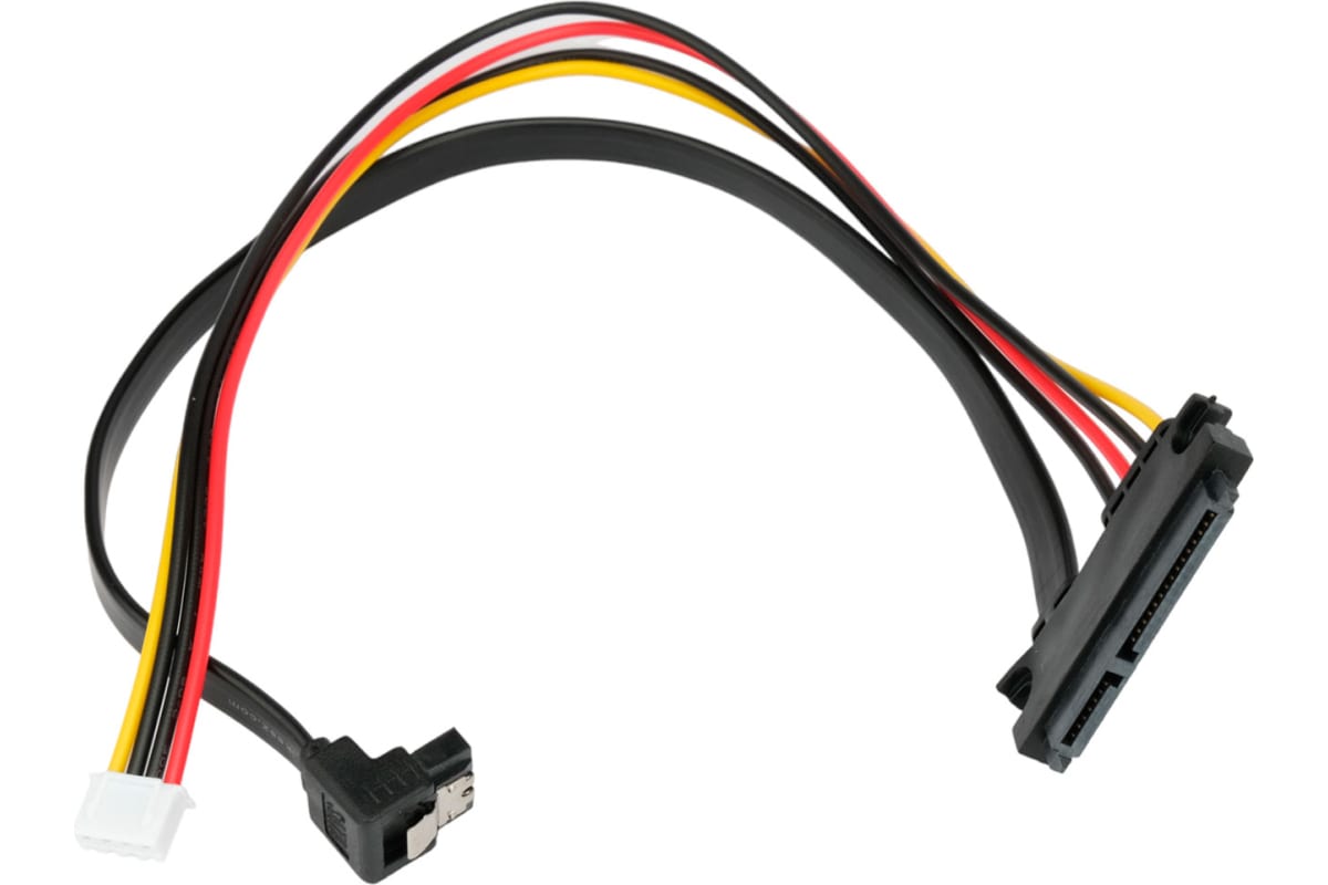 

Кабель питания XH2.54 4pin+ Sata 7pin-Sata 7+15pin Cablexpert, 30 см, угловой/прямой (CC-XH2.54-SATAL-30CM)