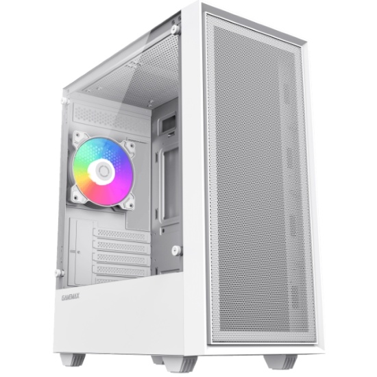 Корпус GameMax STORM, mATX, Mini-Tower, USB 3.0, RGB подсветка, белый, без БП (STORM WH)