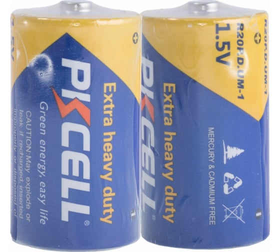 

Батарея PKCELL D (LR20/13А), 1.5V, 2 шт. (R20P-2S-2)