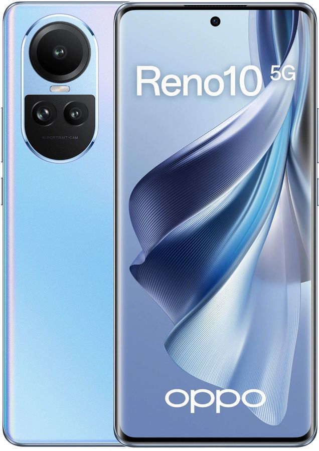 

Смартфон OPPO Reno10 5G, 6.7" 1080x2412 AMOLED, MediaTek Dimensity 7050, 8Gb RAM, 256Gb, 3G/4G/5G, NFC, Wi-Fi, BT, 3xCam, 2-Sim, 5000 мА⋅ч, USB Type-C, Android 13, голубой (OPP-2531.8-256.BL), Reno10 5G