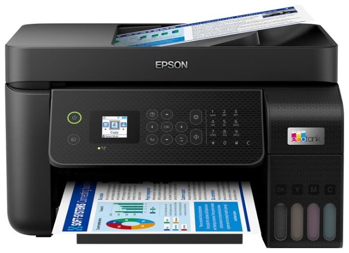 

МФУ струйный Epson L5290, A4, цветной, 10 стр/мин (A4 ч/б), 5 стр/мин (A4 цв.), 5760x1440dpi, АПД-30 листов, факс, СНПЧ, сетевой, Wi-Fi, USB, черный (C11CJ65508), L5290