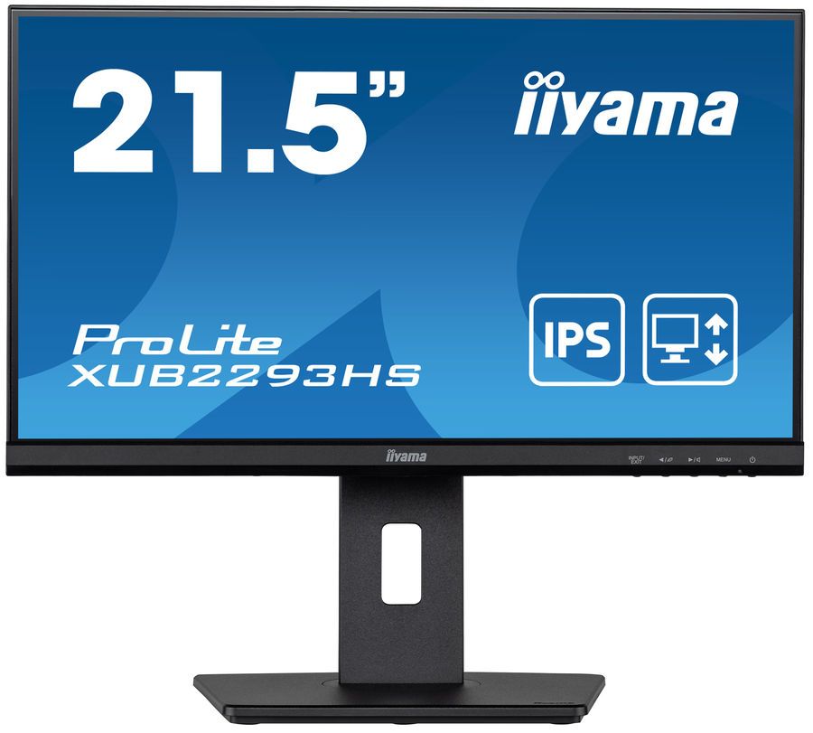 

Монитор 21.5" Iiyama ProLite XUB2293HS-B5 IPS, 1920x1080 (16:9), 250кд/м2, 3 мс, 178°/178°, HDMI, DisplayPort, черный (XUB2293HS-B5), XUB2293HS-B5