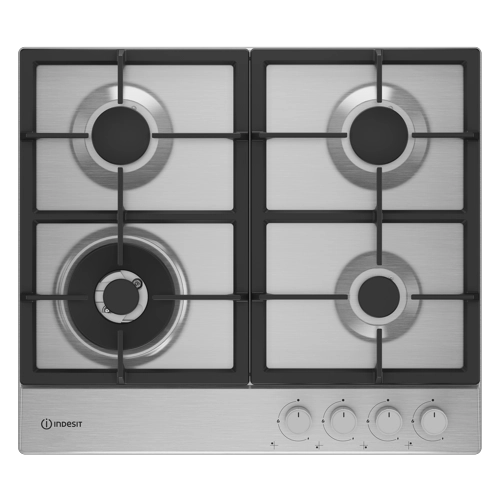 Газовая варочная панель INDESIT THPM 642 W/IX/I 4 конфорки, нержавеющая сталь