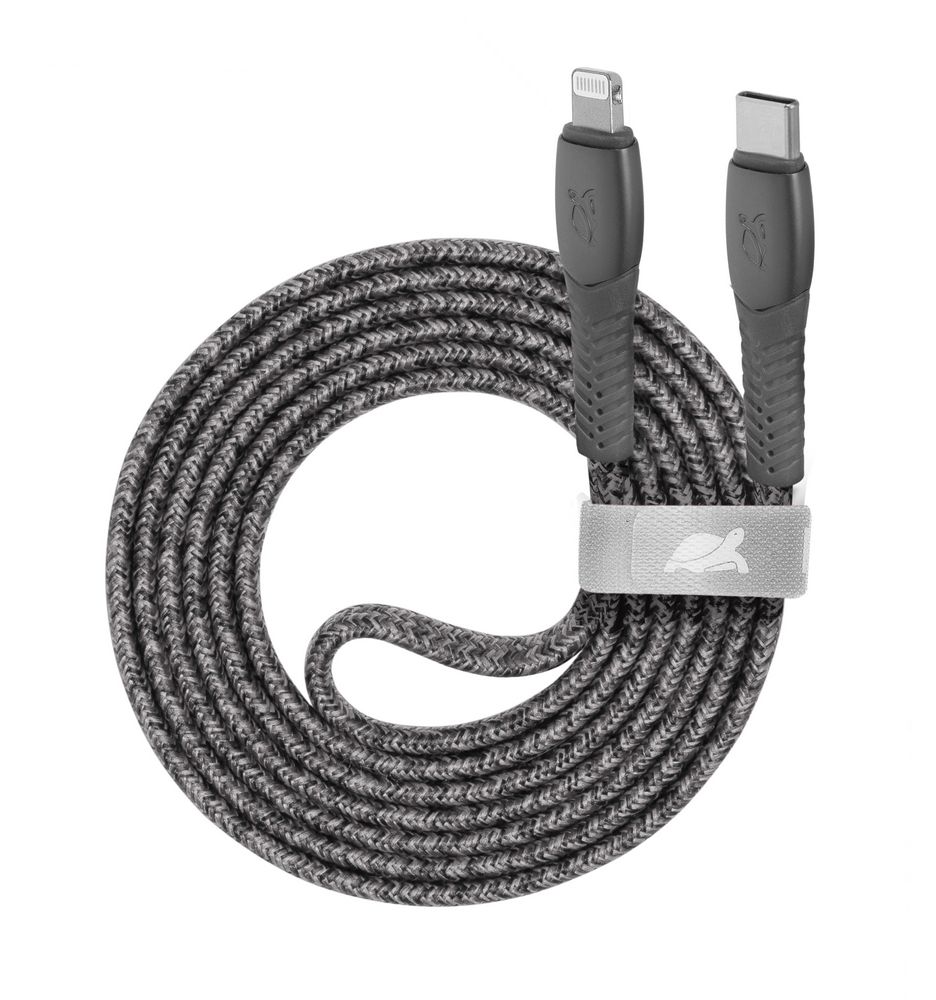 

Кабель Lightning 8-pin-USB Type-C, плоский, 3А, 1.2 м, серый, RivaCase PS6107 GR12 (4260709011585), PS6107 GR12