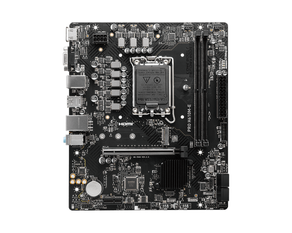 Материнская плата MSI PRO H610M-E, Socket1700, Intel H610, mATX