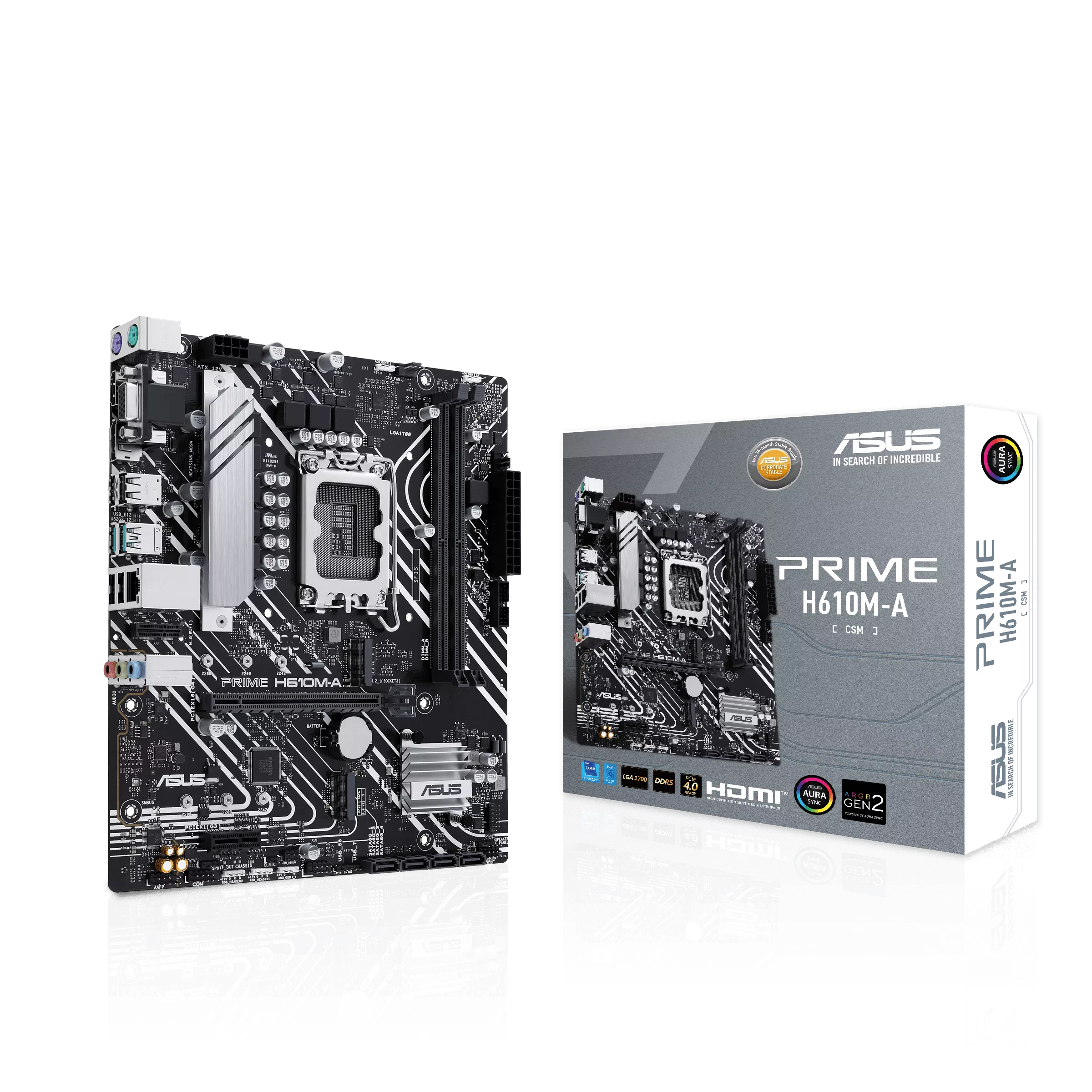 Материнская плата ASUS PRIME H610M-A-CSM, Socket1700, Intel H610, mATX