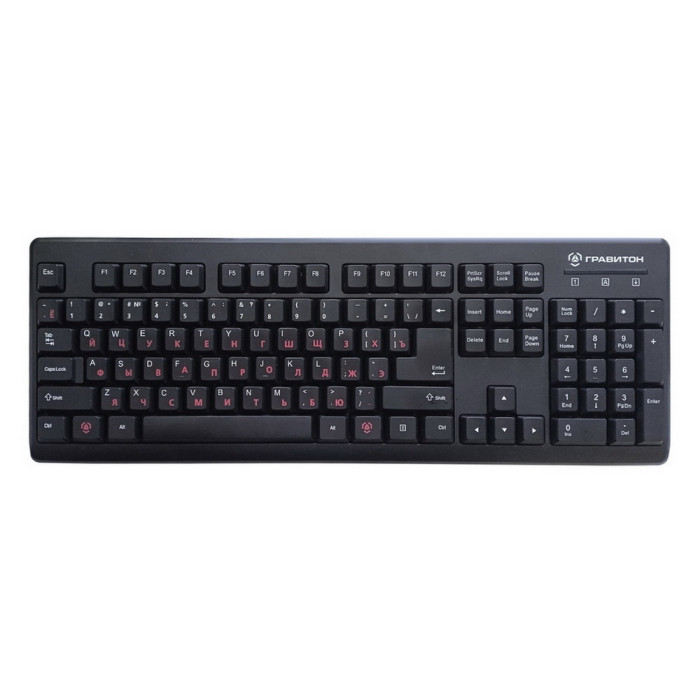 

Клавиатура проводная Graviton KV1, мембранная, USB, черный (Graviton KV1), KV1