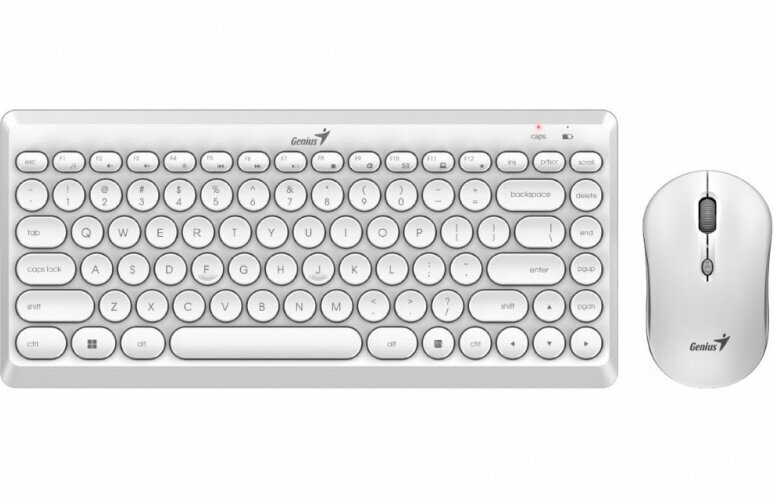 Клавиатура + мышь Genius LuxeMate Q8000, беспроводная, USB, белый (31340013411)
