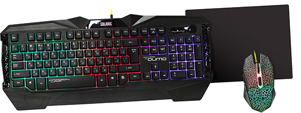 Клавиатура + мышь Qumo Solaris, USB, черный