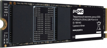 

Твердотельный накопитель (SSD) PC PET 2Tb, 2280, PCIe 4.0 x4 (PCPS002T4) Bulk (OEM)