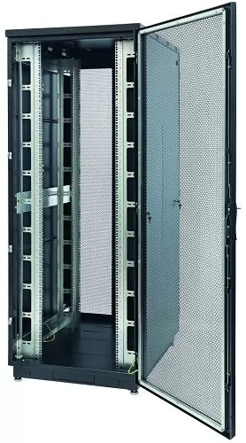 Шкаф серверный напольный 22U 600x600 мм, перфорация/металл, черный, Eurolan 60F-22-66-34BL (60F-22-66-34BL)