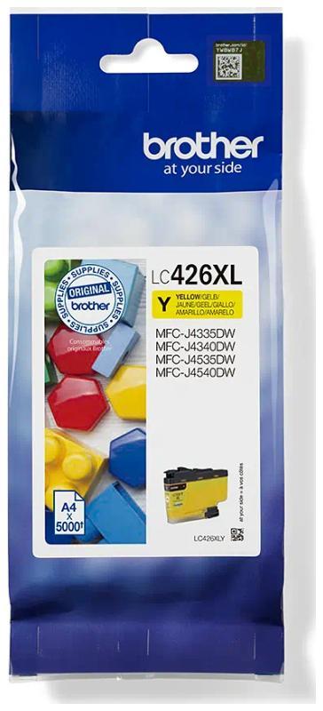 

Картридж струйный Brother LC426XL (LC426XLY), желтый, оригинальный, ресурс 5000 страниц для Brother MFCJ4340DW/J4540DW/J4540DWXL, LC426XL