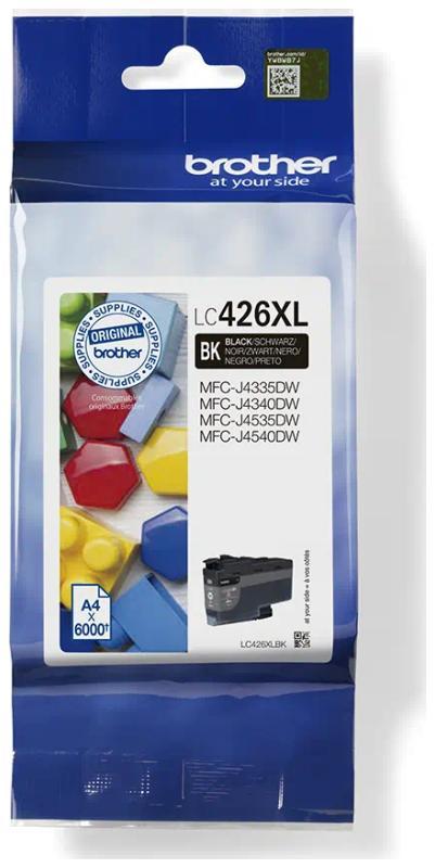 

Картридж струйный Brother LC426XL (LC426XLBK), черный, оригинальный, ресурс 6000 страниц для Brother MFCJ4340DW/J4540DW/J4540DWXL, LC426XL