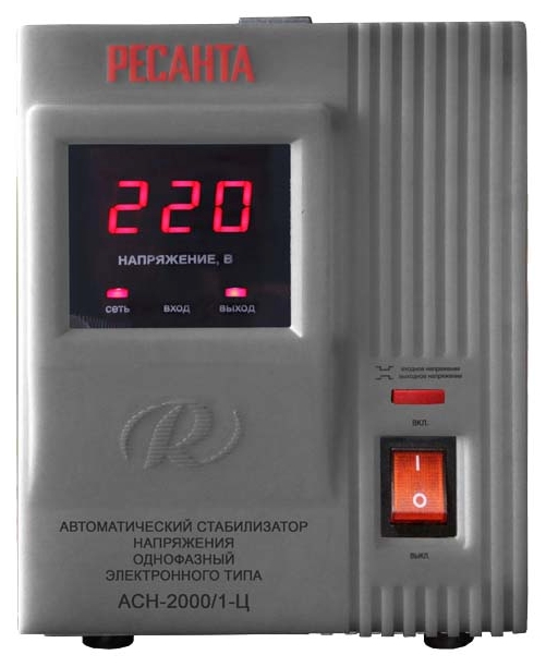 

Стабилизатор напряжения Ресанта АСН-2000/1-Ц, 2 кВт, EURO, серый (63/6/4), АСН-2000/1-Ц
