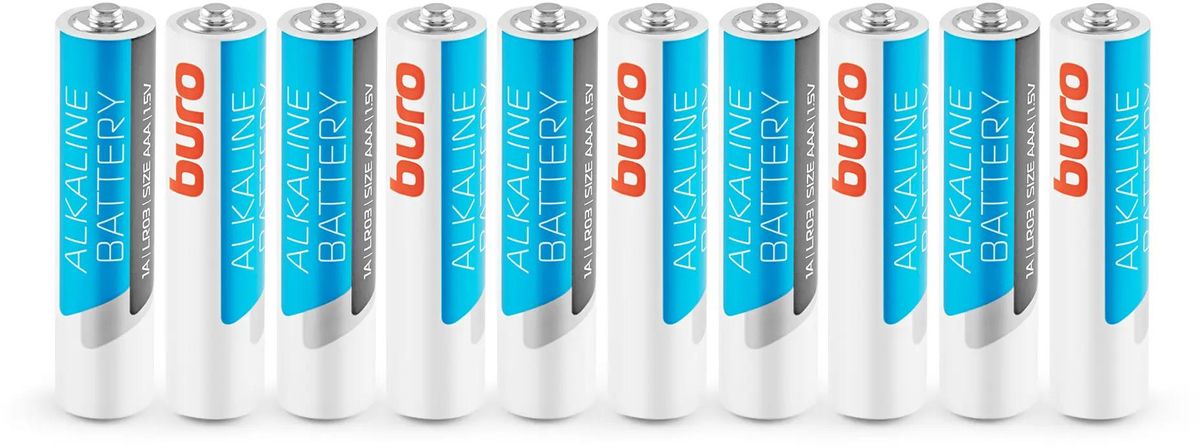 

Батарейка Buro Alkaline, AAA (LR03), 1.5V, 10 шт