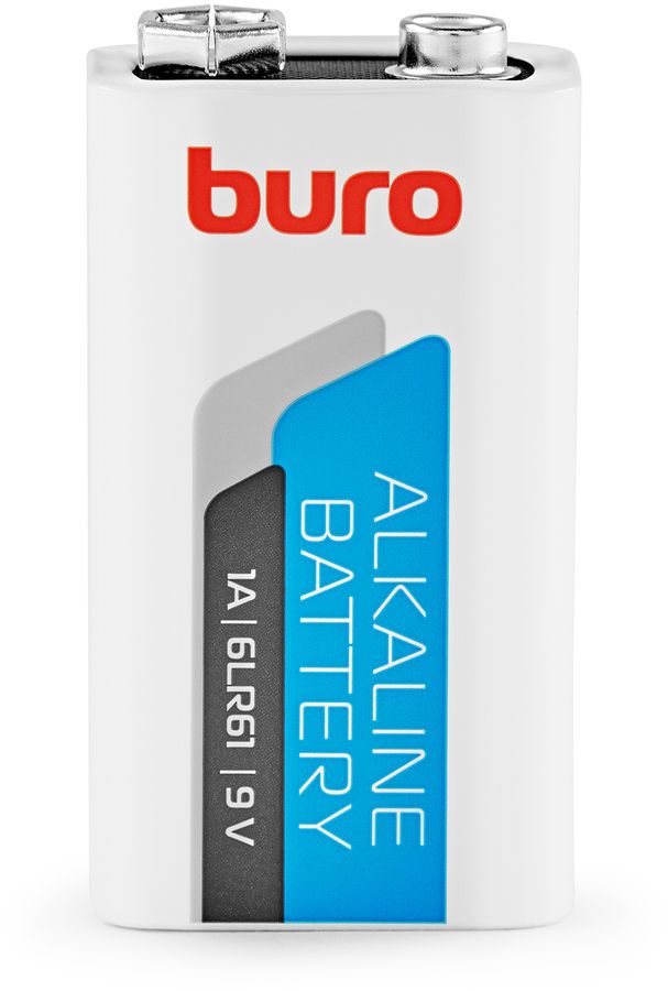 Батарея Buro Alkaline, крона (6LR61/6LF22/1604A/6F22), 9V, 1шт.