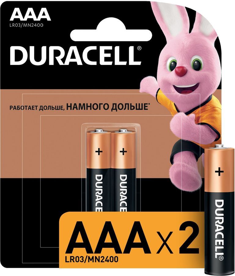 

Батарея Duracell Basic CN LR03-2BL, AAA, 1.5V, 2шт