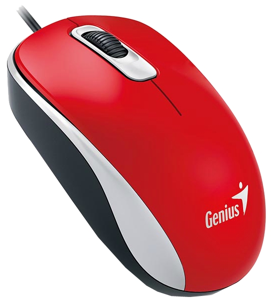 Мышь проводная Genius DX-110 Red USB, 1000dpi, оптическая светодиодная, USB, красный