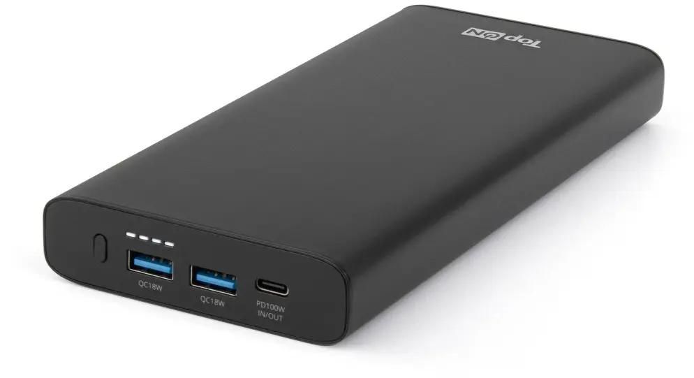 

Портативный аккумулятор (Powerbank) TopON TOP-T100, 26800 мА·ч, 3xUSB, 5А, QC, PD, черный (TOP-T100), TOP-T100