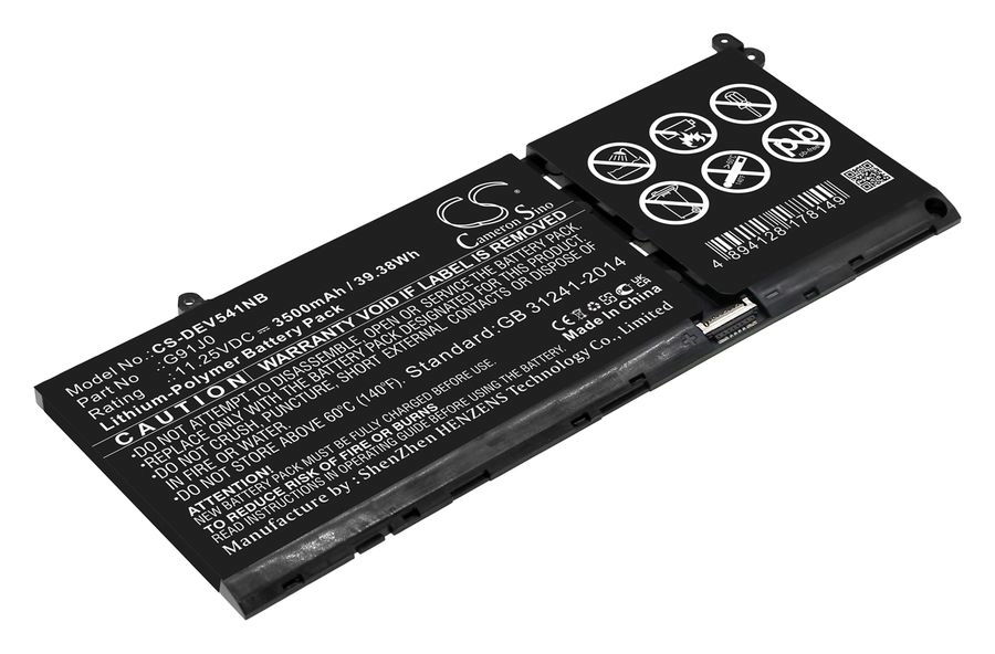 

Аккумуляторная батарея CameronSino CS-DEV541NB для Dell Inspiron 3521, 3511, 5510, 5410, 5515, Latitude 3420, 3520, Vostro 3510, 5410, 5510, 11.3V, 3.5 А·ч, черный, CS-DEV541NB