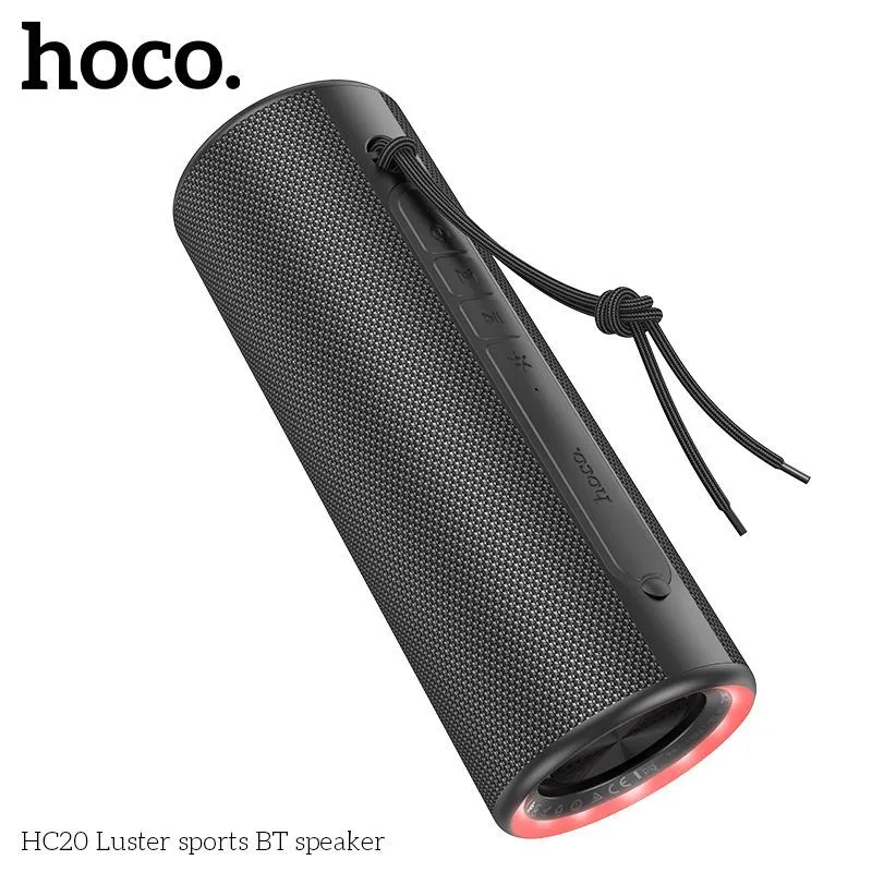 

Портативная акустика Hoco HC20 Luster sports, 20 Вт, AUX, USB, microSD, Bluetooth, подсветка, черный (6942007602976), HC20 Luster sports