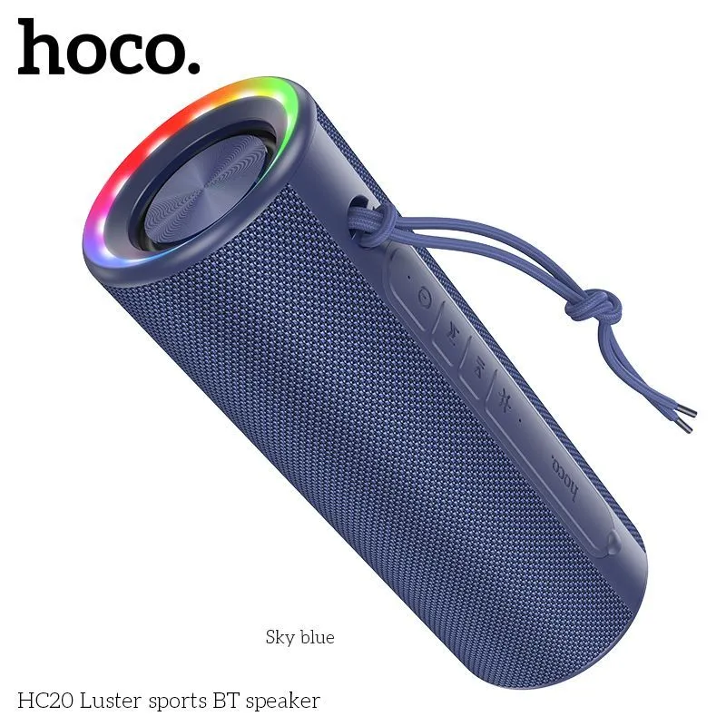 

Портативная акустика Hoco HC20 Luster sports, 20 Вт, AUX, USB, microSD, Bluetooth, подсветка, синий (6942007602990), HC20 Luster sports