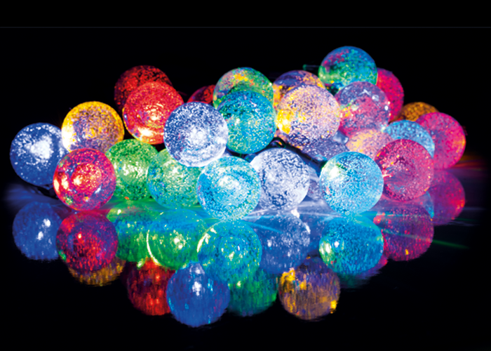 Гирлянда ФАZА SLR-G05-30M светодиодная шары, ламп: 30 шт., 6.35 м, режимов: 1, солнечный элемент + батарея, разноцветный (5033375)