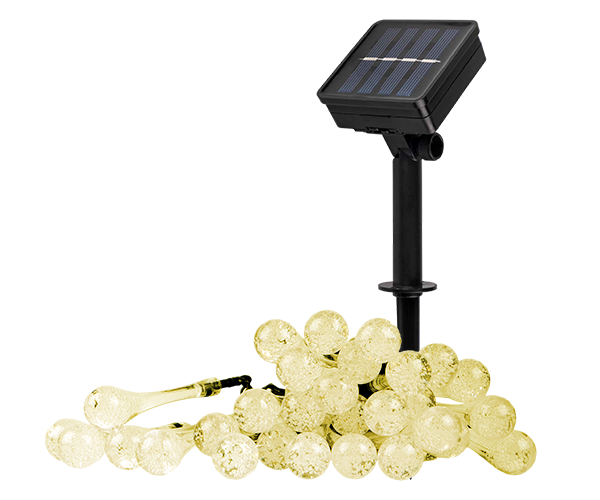 Гирлянда ФАZА SLR-G08-30W светодиодная шары, ламп: 30 шт., 6.35 м, режимов: 1, солнечный элемент + батарея, белый (5040960)