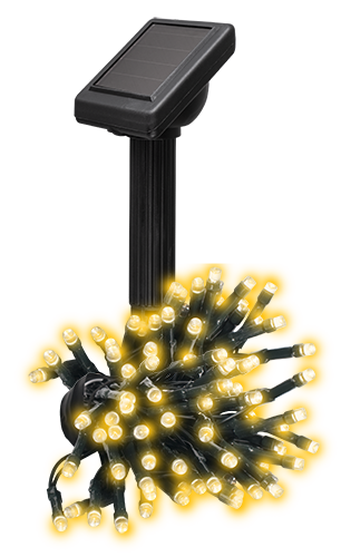 Гирлянда ФАZА SLR-G01-50Y светодиодная, ламп: 50 шт., 6.9 м, режимов: 1, солнечный элемент + батарея, желтый (5027299) - фото 1