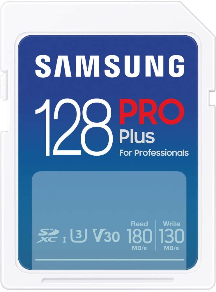 Карта памяти 128Gb SDXC Samsung PRO PLUS Class 10 UHS-I U3 V30 A2 (MB-SD128S/EU)
