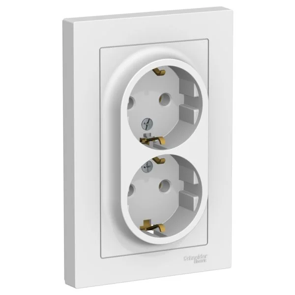 

Розетка Schneider Electric AtlasDesign, скрытый монтаж, 2-х постовая, с з/к, 16А, в сборе, IP20, белый лотос (ATN001324)