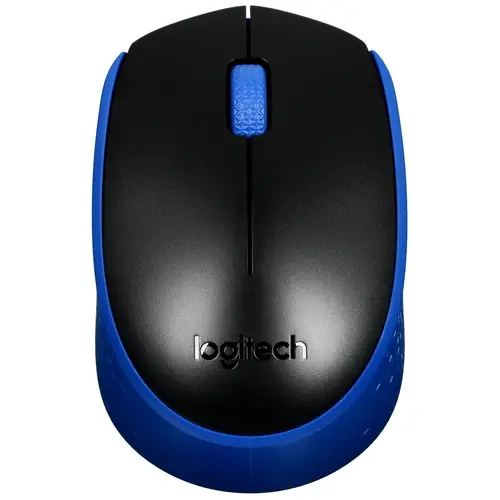 

Мышь беспроводная Logitech M171, 1000dpi, оптическая светодиодная, USB, черный/синий (910-004644), M171