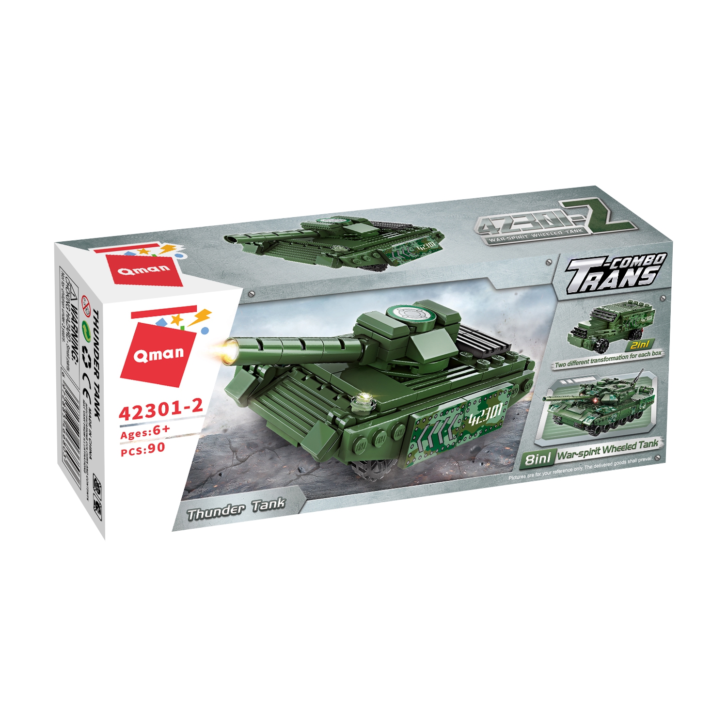 

Конструктор Qman "Комбо 2 в 1: Танк Гром", деталей: 90 (C42301-2), "Комбо 2 в 1: Танк Гром"