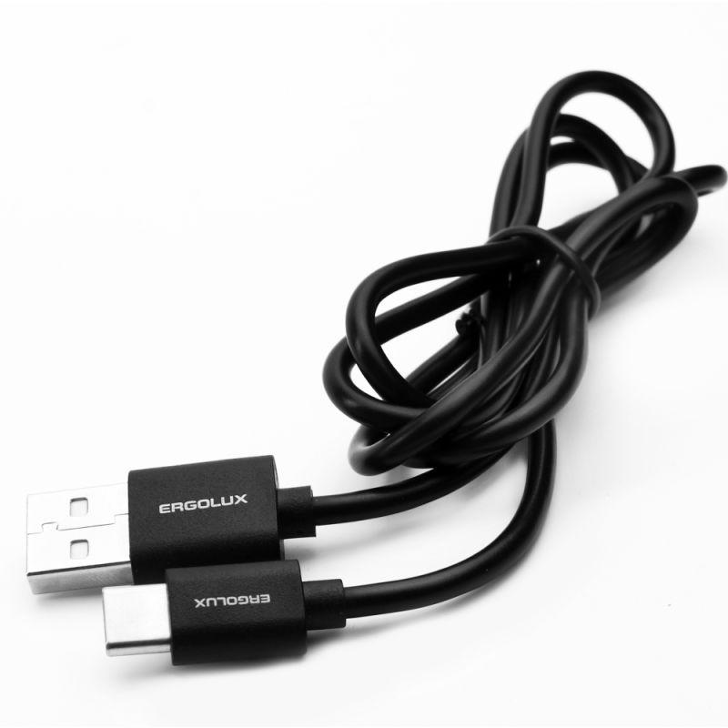 

Кабель USB Type-C(m)-USB 2.0(Am), 2А, 1 м, черный, ERGOLUX (15089)