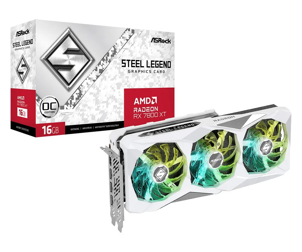 Видеокарта ASRock AMD Radeon RX 7800 XT Steel Legend, 16Gb GDDR6