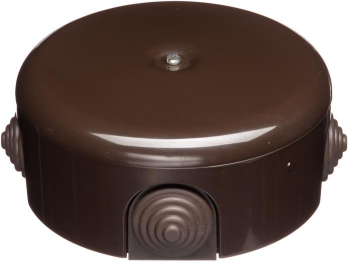 Коробка распределительная круглая, ⌀7.8 см, наружный монтаж, IP20, вводов:4, коричневый, Bironi ЛИЗЕТТА B1-521-22-K (B1-521-22-K)