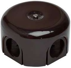 Коробка распределительная круглая, ⌀7.8 см, глубина 3 см, наружный монтаж, IP20, вводов:4, коричневый, Bironi ЛИЗЕТТА B1-521-02-K (B1-521-02-K)