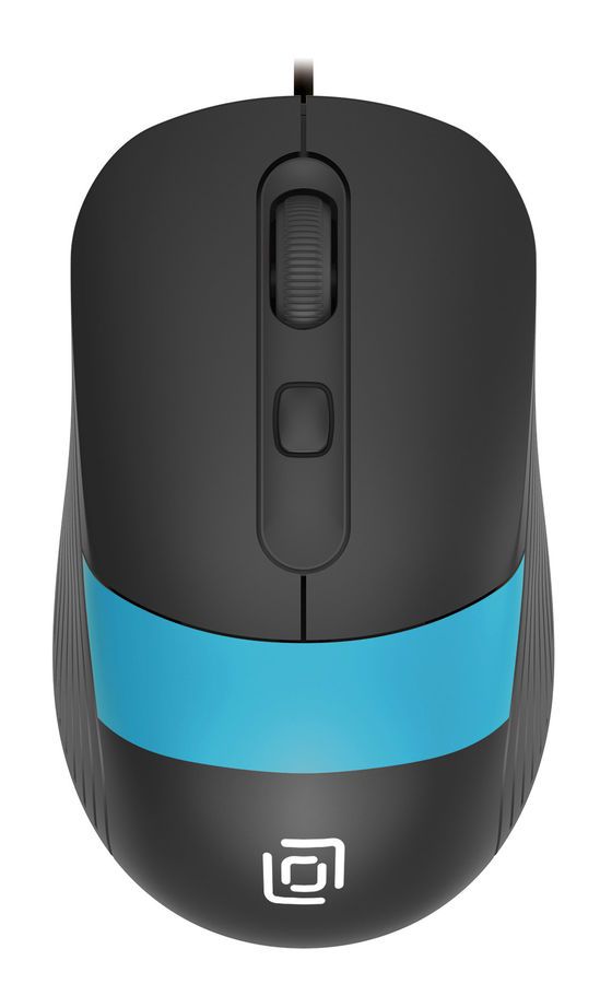 

Мышь проводная Oklick 310M, 2400dpi, оптическая светодиодная, USB, черный/синий (1869099), 310M