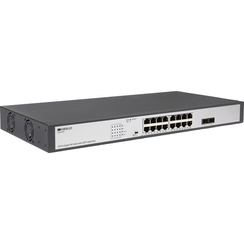 Коммутатор ORIGO OS2218FP/200W, кол-во портов: 16x1 Гбит/с, кол-во SFP/uplink: SFP 2x1 Гбит/с, установка в стойку, PoE: 16x30 Вт (макс. 250 Вт) (OS2218FP/200W/A1A)