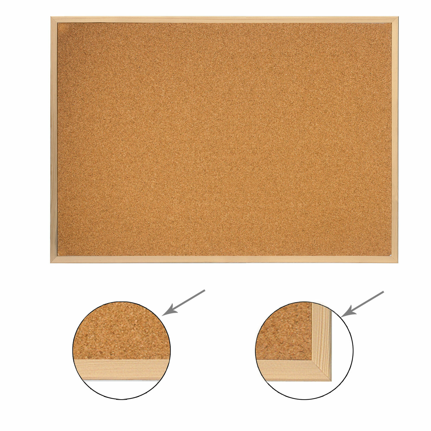 Демонстрационная доска Brauberg Cork пробковая, 100x150см, пробка (коричневый)/дерево (238180) новая, трещина на полотне
